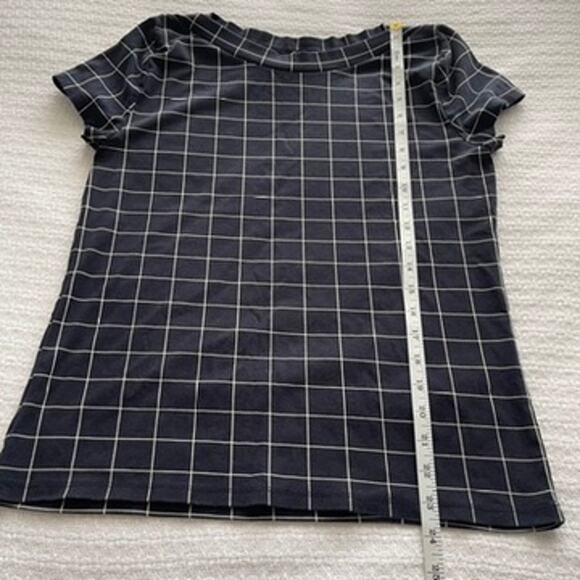 L Ann Taylor Navy and White Check Top - Picture 6 of 6
